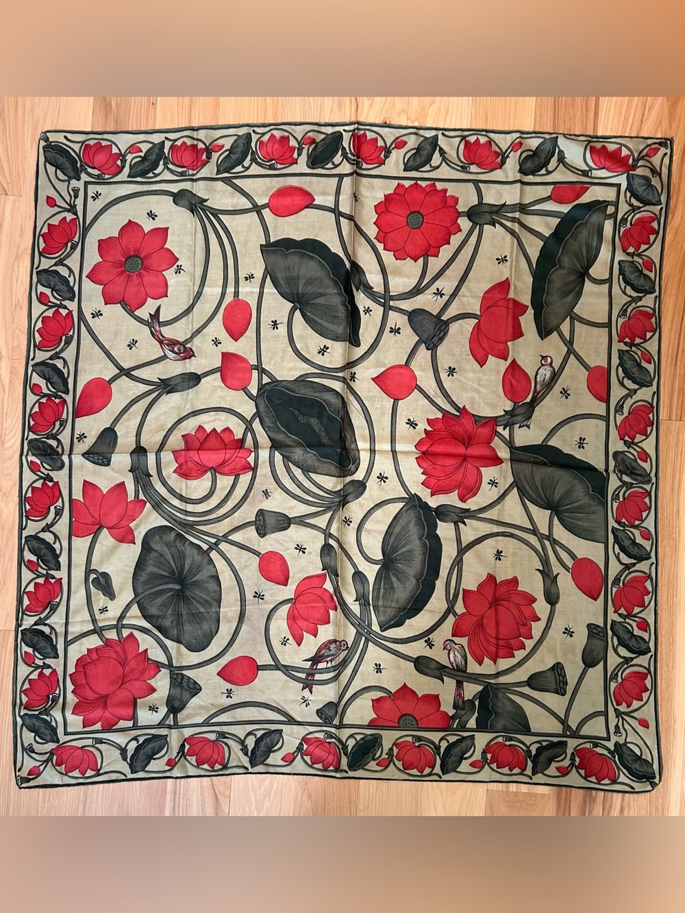 Vintage Art Nouveau Silk Scarf | Smithsonian Institution 1985